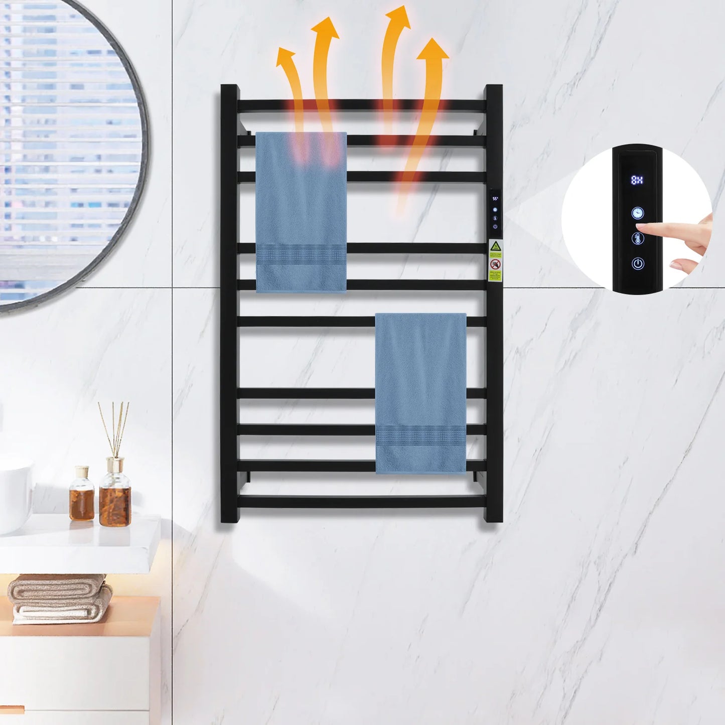 10-Rod Wall-Mounted Electric Towel Rack