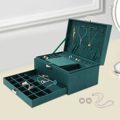 3Tier Large Capacity Jewelry Box with Safety Lock