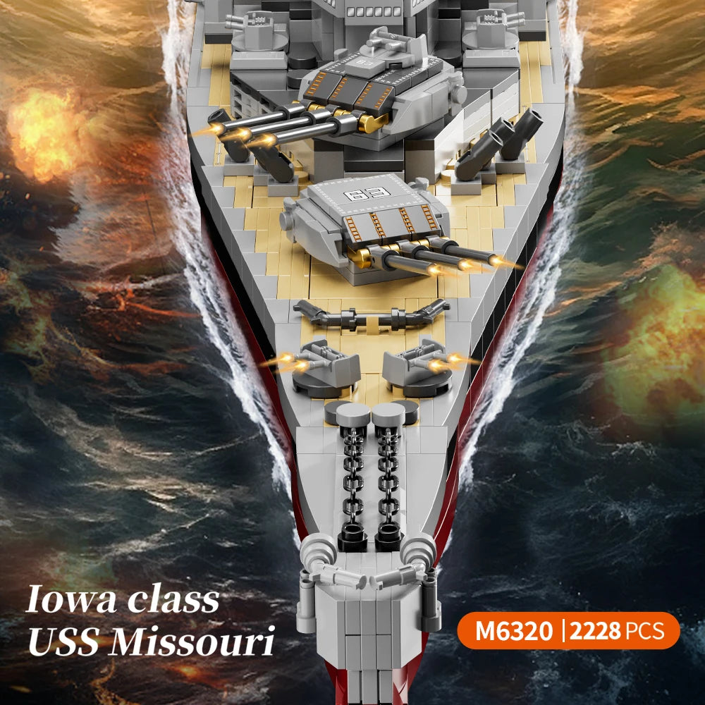 USS Missouri battleship model building block kit