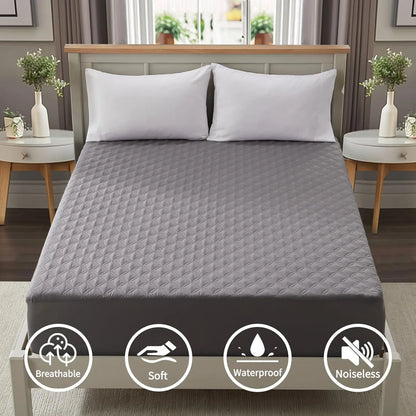 Soft Waterproof Mattress Protector, Noiseless Mattress Pad