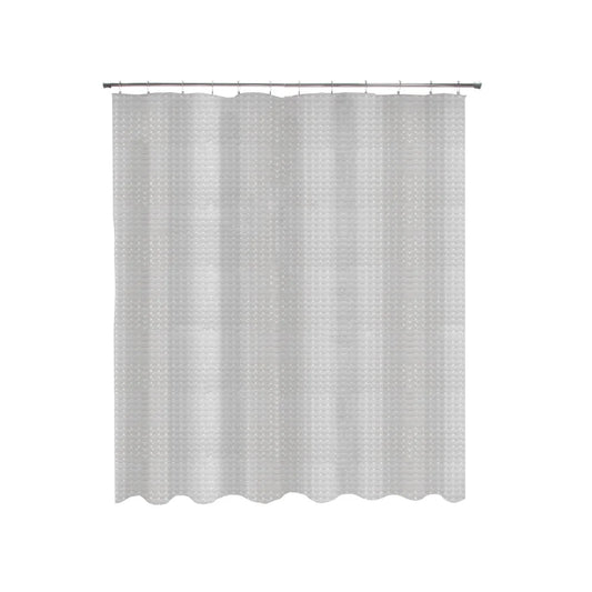 Medium Weight Shower Curtain Waterproof Geometric Embossed