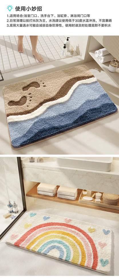 Bathroom Mat, Absorbent Anti Slip, Dirt Resistant