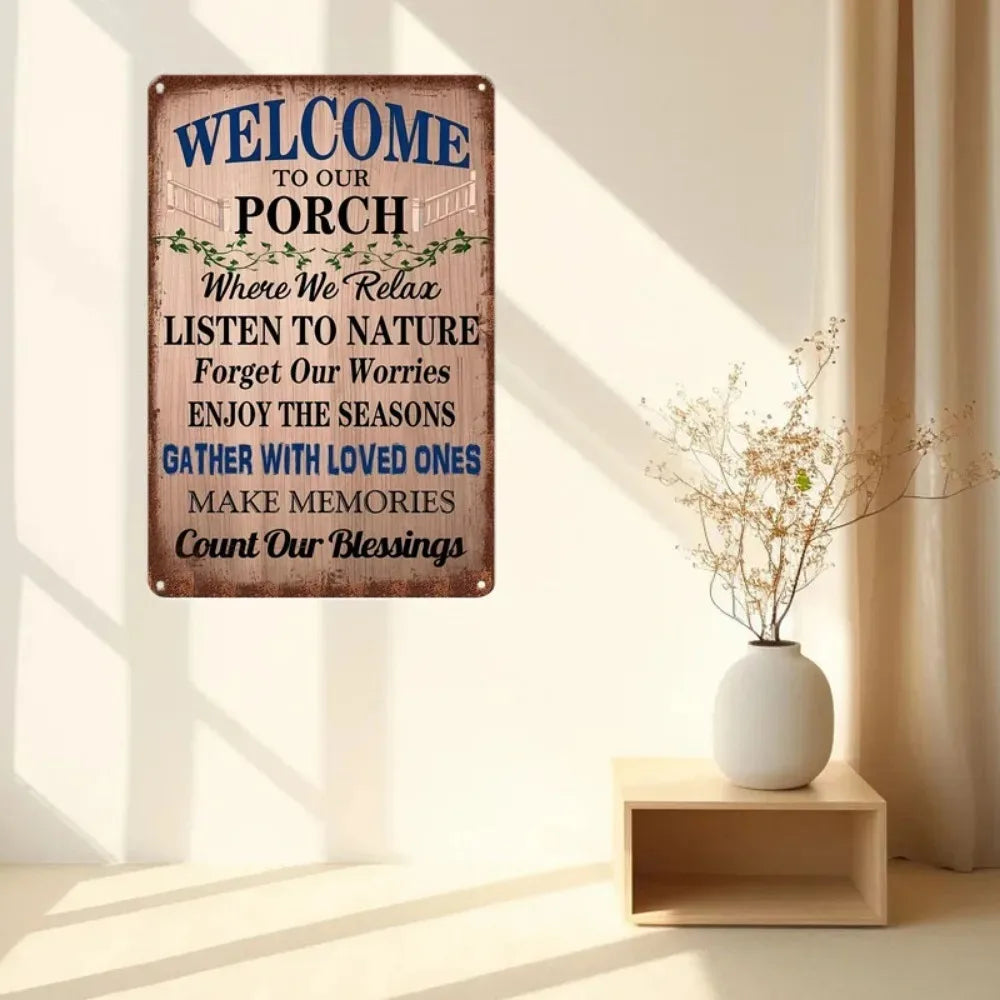 "Where Stories Begin" Vintage Aluminum Porch Art