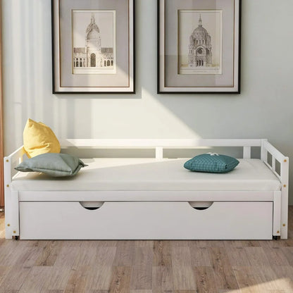 Expandable Daybed with Trundle Drawer with Slats