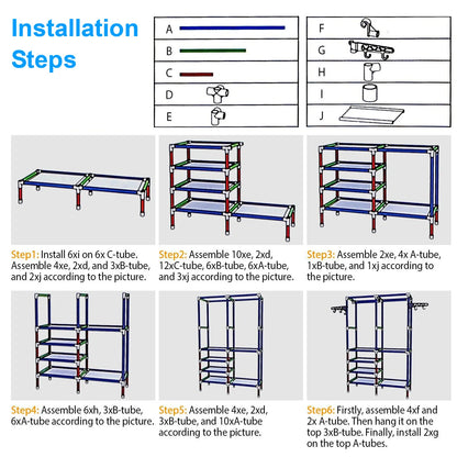 Metal Garment Clothing Rack Shoe Clothing Organizer