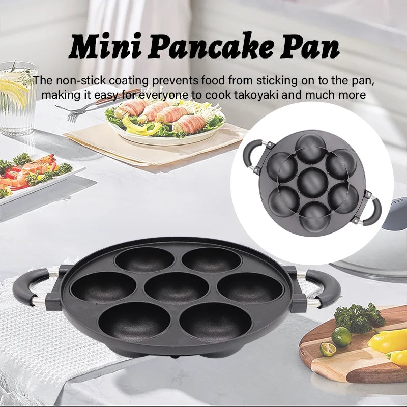 7 Hole Cast Iron Cookware Omelette or Cake Mold
