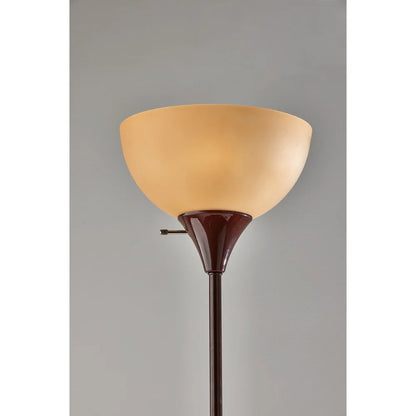 Brown Floor Lamp with Adjustable Reading Light