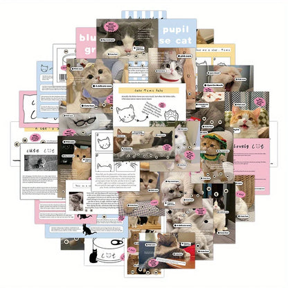 120 Sheets Cute Cat Waterproof Self-Adhesive Decals