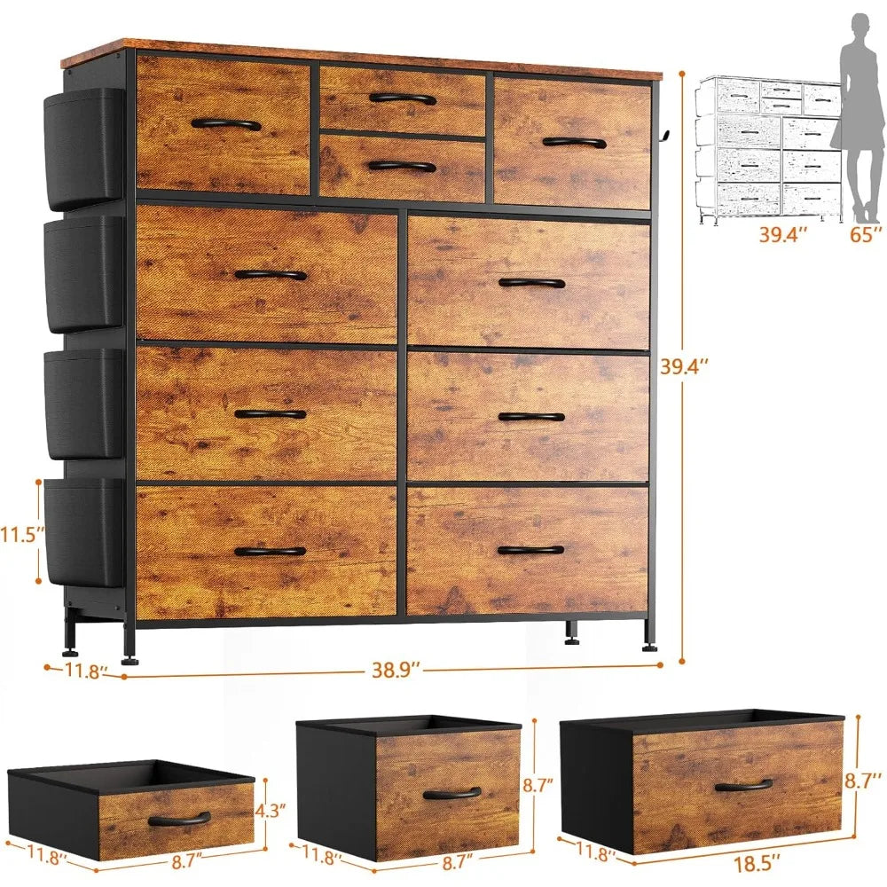 Chest of Drawers for Bedroom, Side Pockets