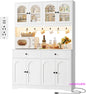 71" LED Kitchen Pantry Cabinet with Outlet