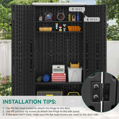 Waterproof vertical shed with 4-tier storage