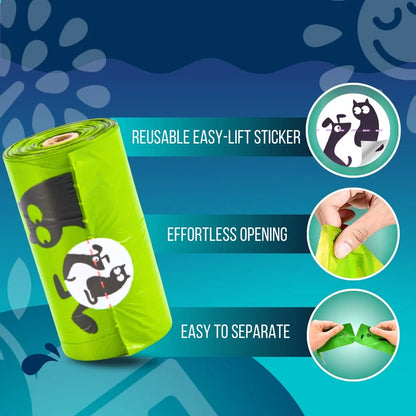 Biobased Dog Poop Bags Unscented Leak Proof