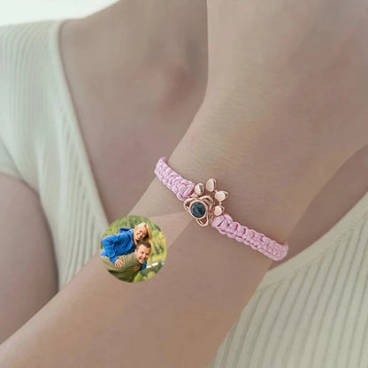 Dog Braided Bracelet Personalized Photo Adjustable