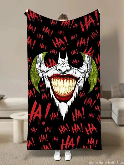 Warm Soft Clown Joker Flannel Throw Blanket
