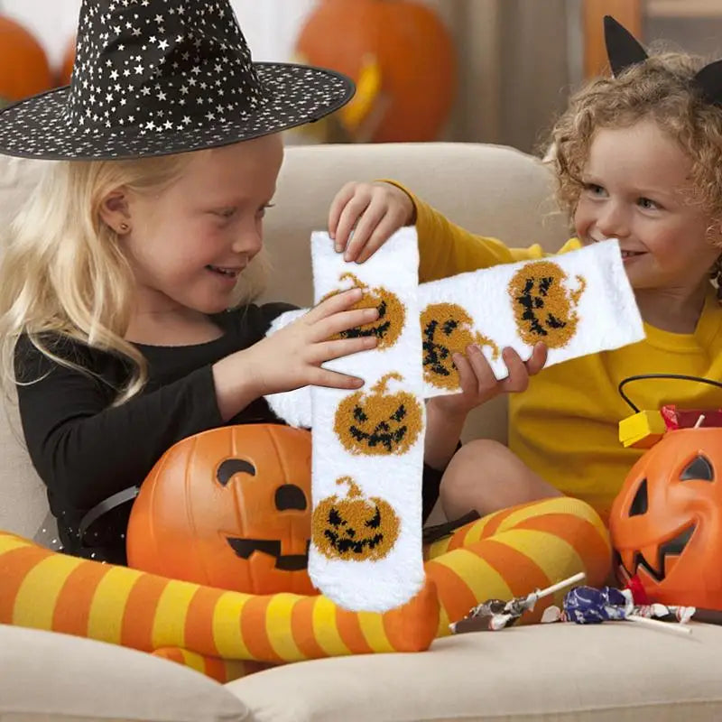 Funny Halloween Fuzzy Socks, Warm Floor Socks