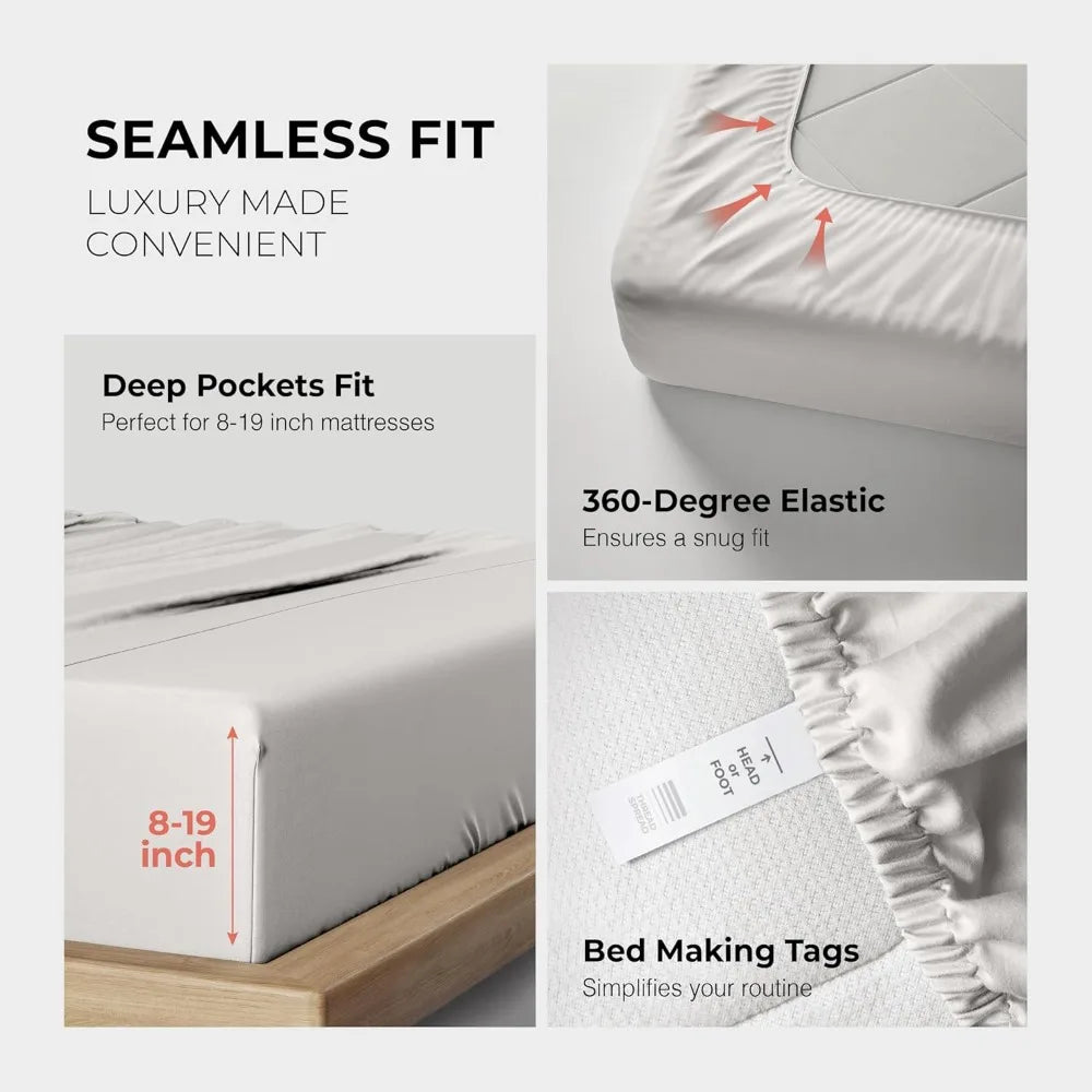 100% Egyptian Cotton Sheets Set - Luxury 1200TC