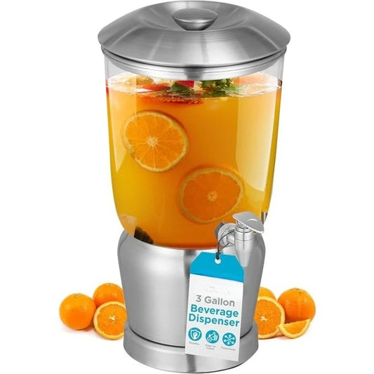 3 Gallon Stainless Steel Beverage Dispenser with Spigot