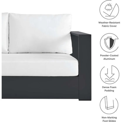 Aluminum 3-Piece Outdoor Patio Furniture Gray White