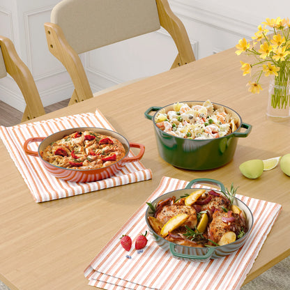 3 QT Enamel Light Cast Iron Dutch Oven