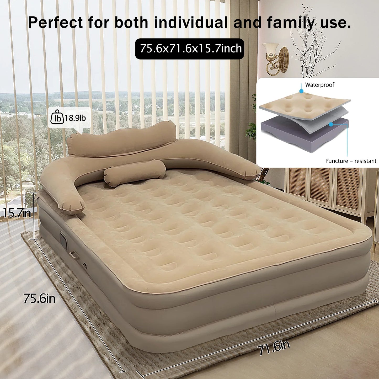 Inflatable Mattress For Home Outdoor Sleeping Bed