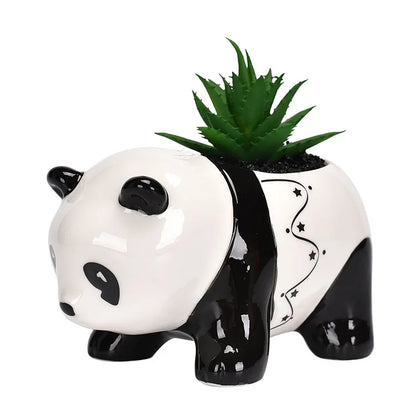 Creative Black/White Ceramic Panda Flower Pot