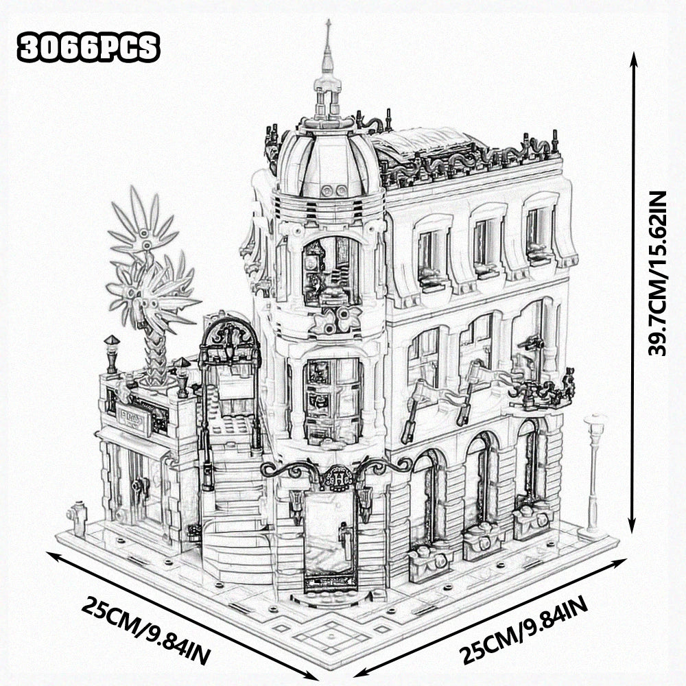 Downtown Street View House Model Building Blocks