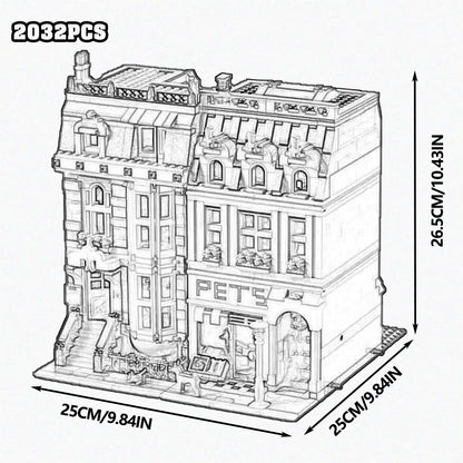 Downtown Street View House Model Building Blocks