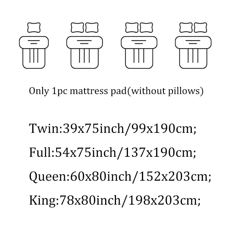 Mattress Pad Premium Quilted Topper Breathable Fluffy