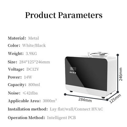 Aroma Diffuser Connected to HVAC Essential Oil Bottle