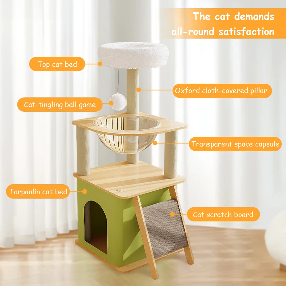 Cat Tree with Cat Condos, Space Capsule