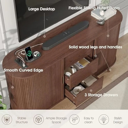 59" Mid Century Farmhouse Modern TV Stand