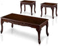 Dark Cherry Solid Wood Coffee Table Set