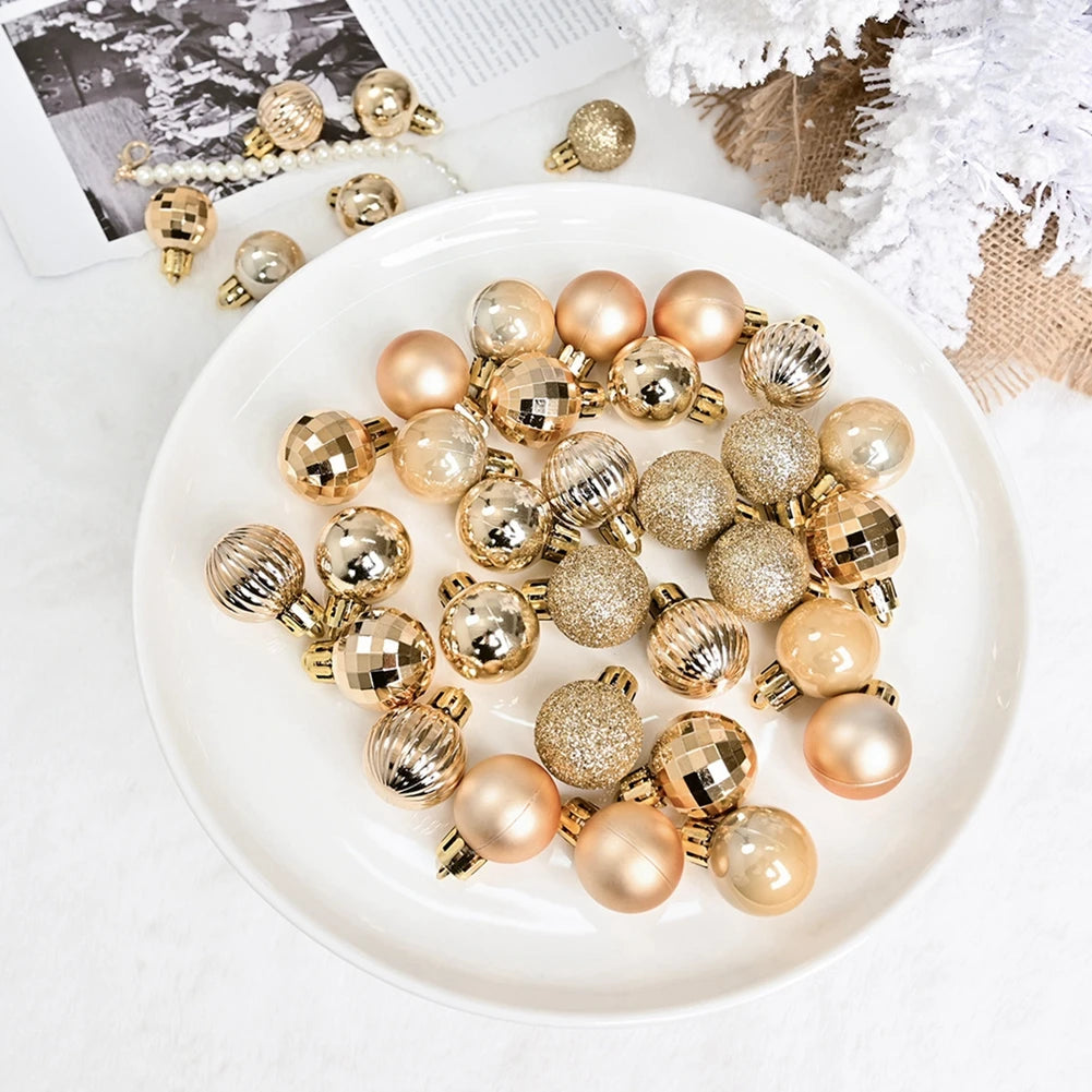 36pcs Plating Glossy 3cm Decorative Christmas Balls