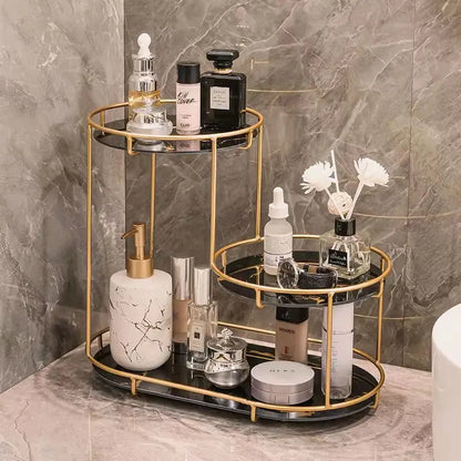 Bathroom cosmetics storage rack at your fingertips