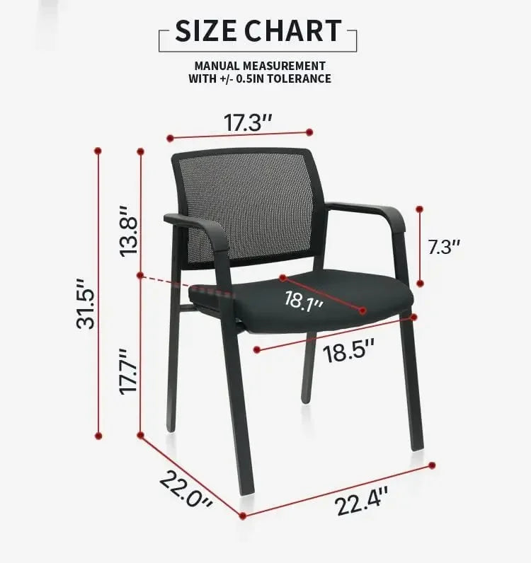 Mesh Back Stacking Arm Chairs Upholstered Fabric