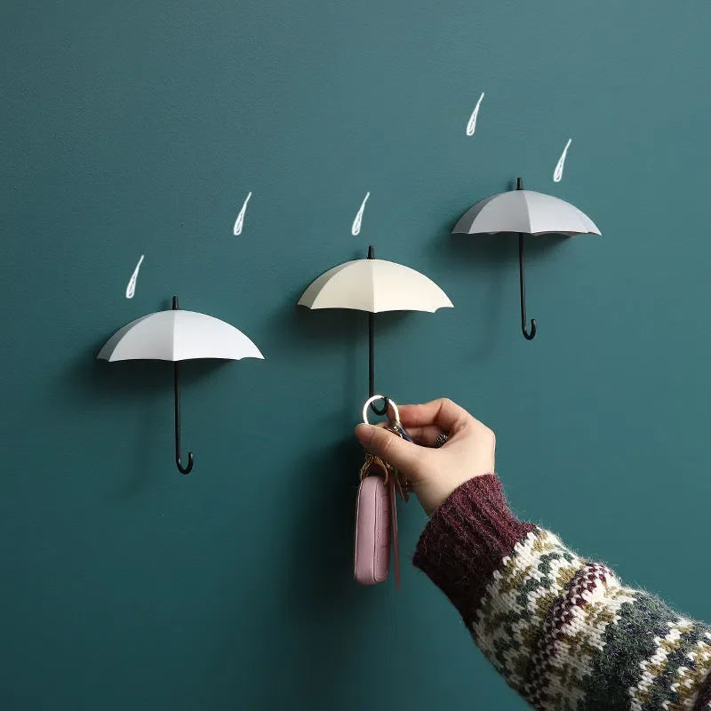 Cute Umbrella Shaped Hooks No-Punch Wall Hooks