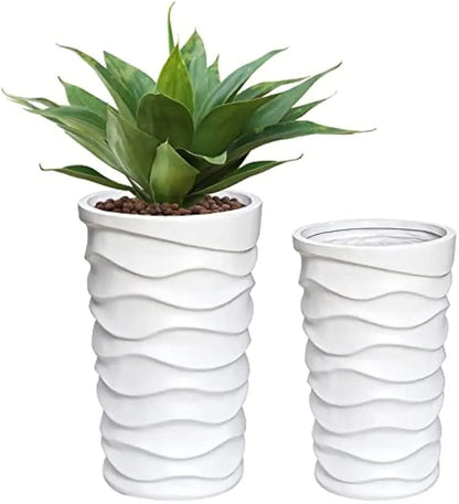 Tall Planters for Outdoor Plants, Set of 2