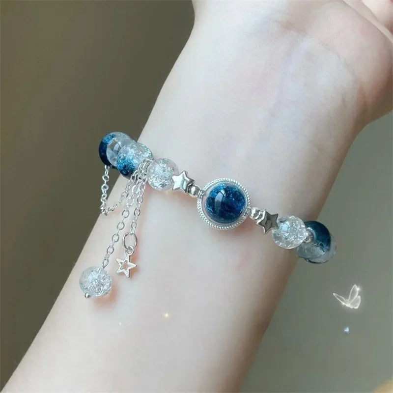 Fashion Simple Butterfly Chain Crystal Bead Bracelet