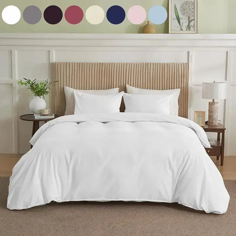 Solid White King Duvet Cover, Easy Clean