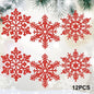 12Pcs White Glitter Raw Pulp Plastics Snowflakes