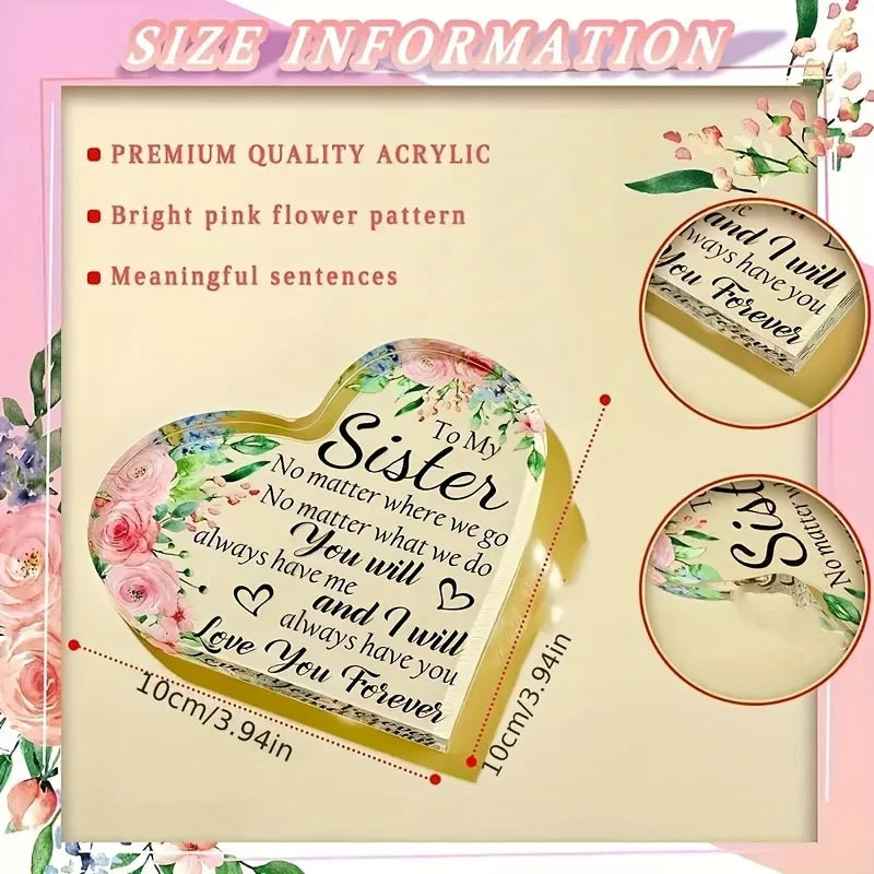 Sunflower Friendship Plaque Inspirational Acrylic Gift