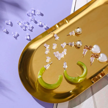 Clear Soft Silicone Rubber Earring Safety Stopper