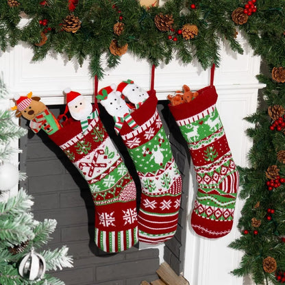 18” Christmas Stockings Large Size Rustic Cable