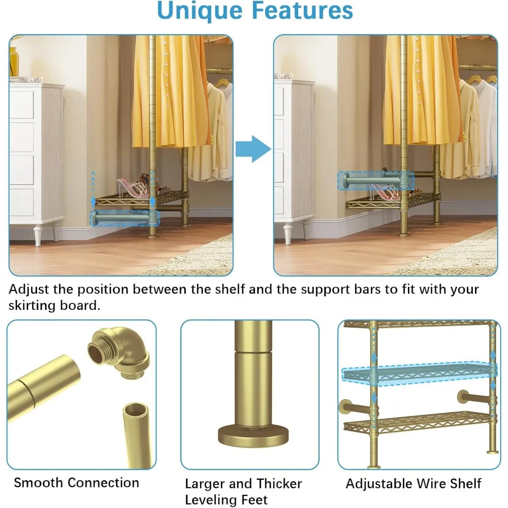 Heavy duty clothes rack for hanging clothes