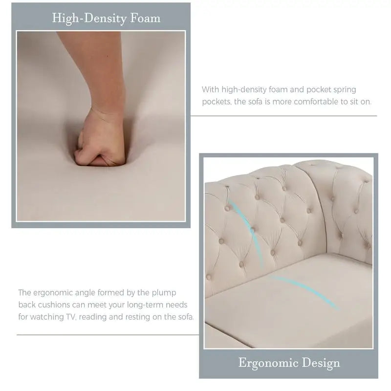 3-Piece Sofa Set with Rubber Wood Legs