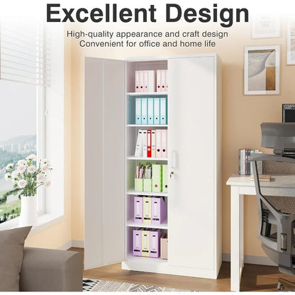 Popular White Metal Storage Cabinet Adjustable Shelves