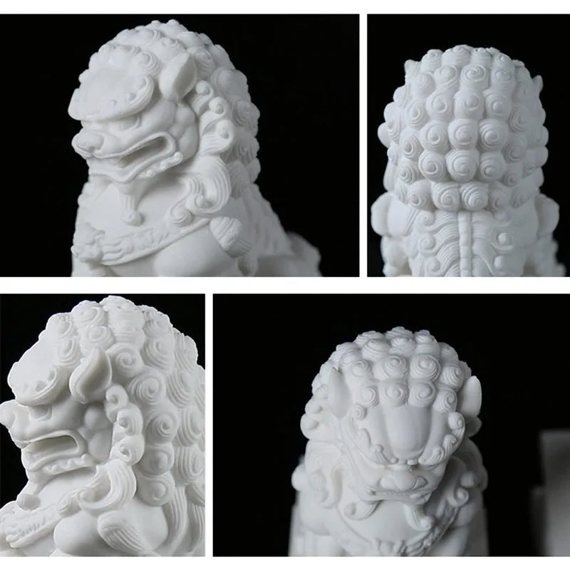 Marble Pair of Guardian Statues Home Outdoor