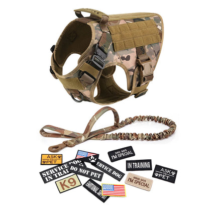 Military Large Dog Harness Collar Leash