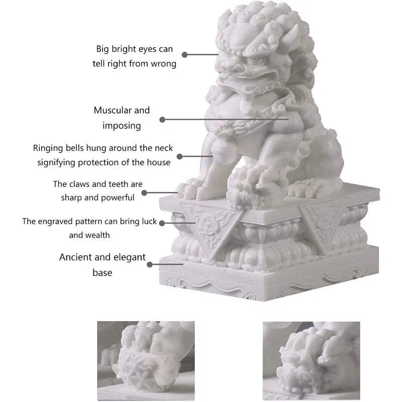 Marble Pair of Guardian Statues Home Outdoor