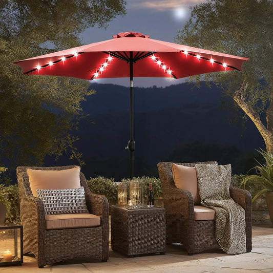 Solar Patio Umbrella with 32 LED Lights
